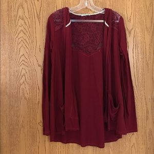 Maroon cardigan